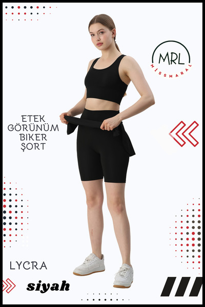 missmaral High Waist Recovery Biker Leggings with Slit Detail - Quick Dry, Sea, Pool, Beach, Fitness, Sports 1106