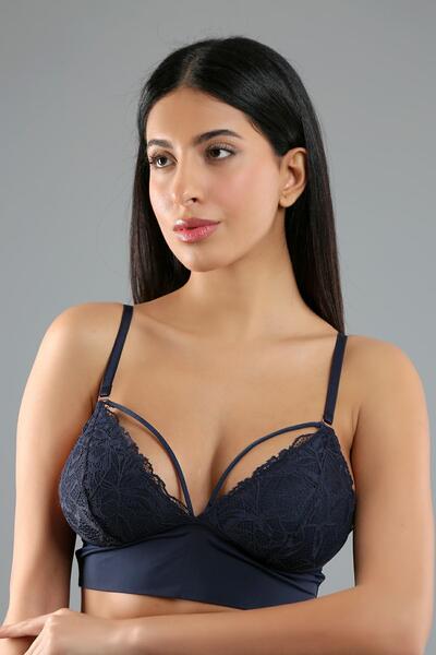 C&City Navy Blue Covered Bralet C18320