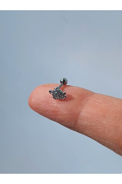 kurukafagift Kaplumbağa Çelik Zirkon Taşlı Tragus Helix Lob Kıkırdak Piercing