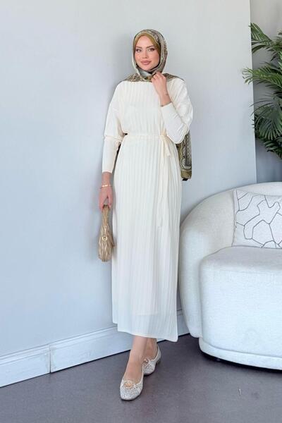 Hazamoda Φόρεμα - Nur Merserize Εκρού
