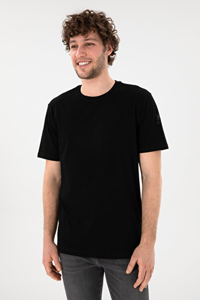 U.S. Polo Assn. Erkek Regular Fit Bisiklet Yaka Siyah Basic Tişört 50305985-VR046