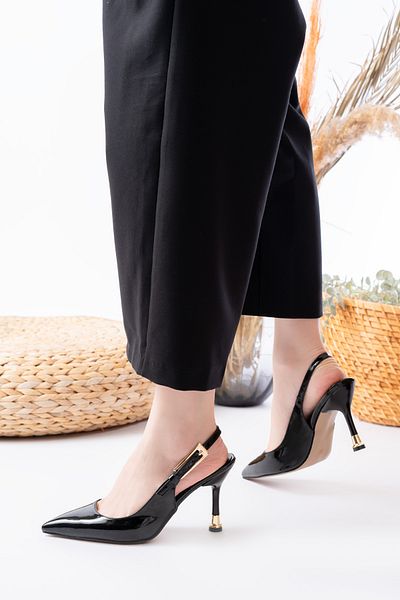marinarosse Women's Rena Black Patent Leather Classic Heeled Shoes