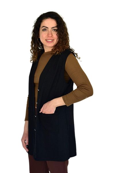 Nazal Women's Mother Seasonal Buttoned Pocket Vest Bgl-St04314