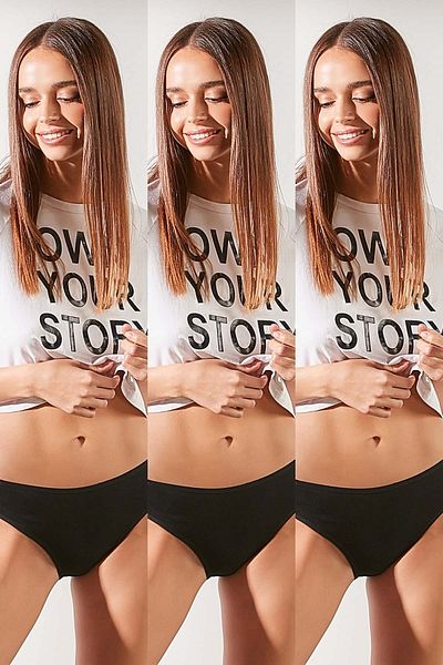C&City Balení 3 ks základních kalhotek High Waist 501 Black
