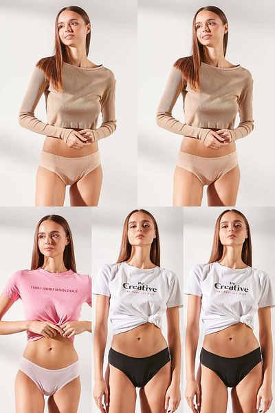 C&City 5er Pack Brazilian Slips 590 Puder/Schwarz/Haut