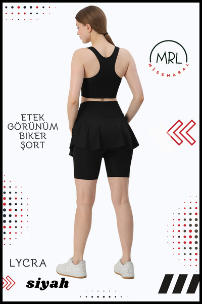 missmaral High Waist Recovery Biker Leggings with Slit Detail - Quick Dry, Sea, Pool, Beach, Fitness, Sports 1106