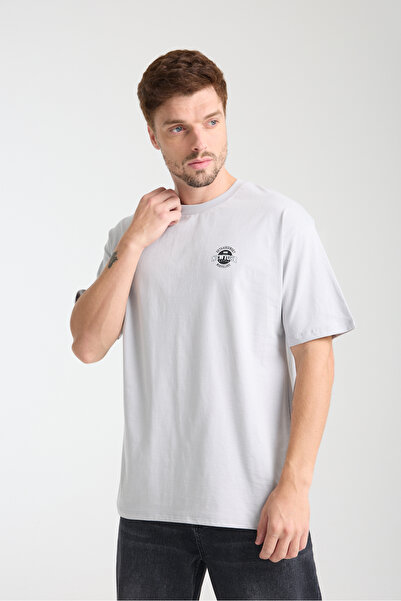 KAPHONE Tricou oversize pentru bărbați cu decolteu și imprimeu New York