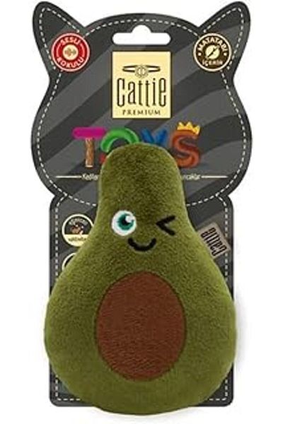 Hepta Collection Cattie Cat Toy with Matatabi Content Plush Avocado 11 cm