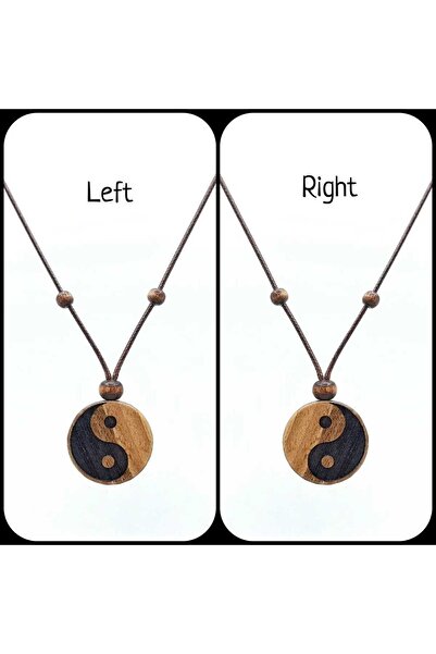 Sipylum Yin Yang El Yapımı Ahşap Kolye, Yin Yang, Ying Yang, Hint, Hindu, Budist, Isme Özel, Kişiye Özel