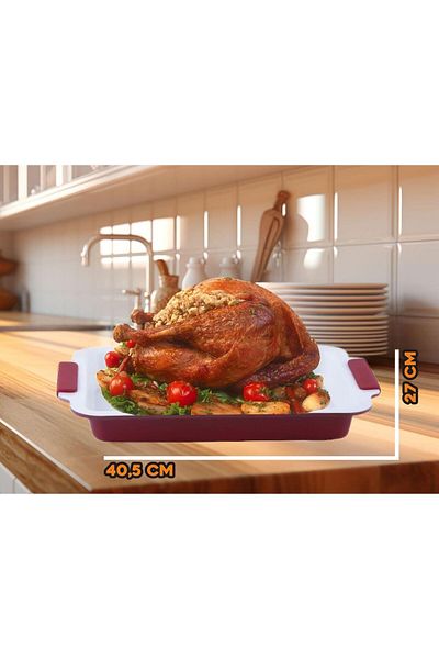 ertone Mn 755 Cake Tray, Rectangular Ceramic Shape, Size 40.5x27 Cm
