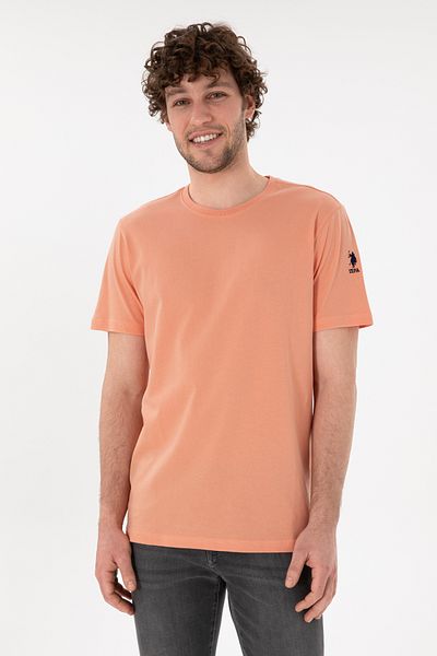 U.S. Polo Assn. Men's Regular Fit Crew Neck Salmon Basic T-Shirt 50305985-Vr047