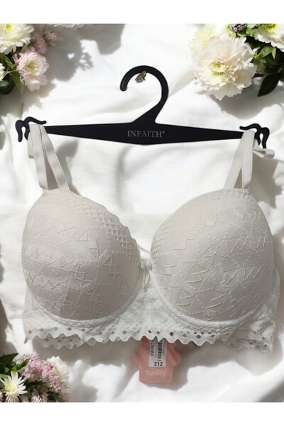 Infaith White Lace Supported Bra