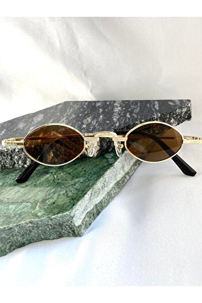 Mazzy Brown Women's Sunglasses with Small Gold Detail