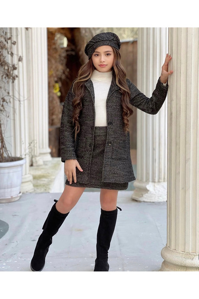 EBRU ÖZÖRGÜCÜ Σετ μπουφάν για κορίτσια με υφασμάτινο γκλίτερ 4 τεμαχίων