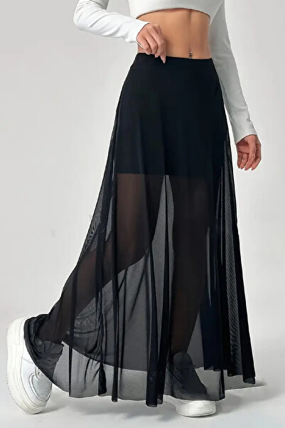 BENİMOLMALI Maxi Tül Etek Yüksek Bel Etek Şortlu Etek Yüksek Bel İçi Şortlu Tül Etek Transparan Etek