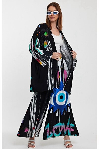 THE CABIN Women's Large Size Kimono Bottom Top Set