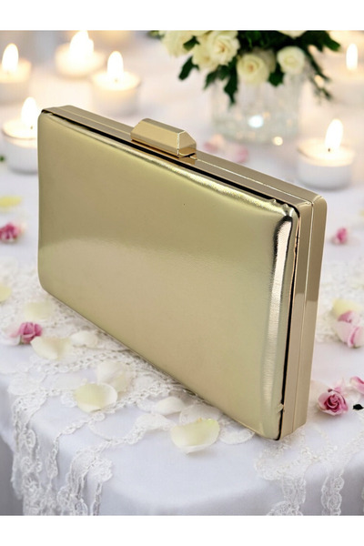 Generic Brand Gold Gold Dore Color Skin Leather Matte Leather Evening Dresses...