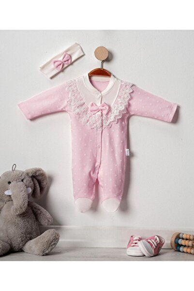 Annora Güpür Yaka Kız Bebek Tulumu