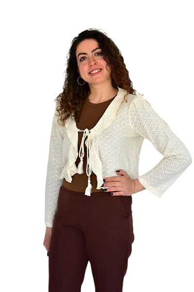 BAGLAN Women's Summer Authentic Mesh Lace-Up Cardigan Bgl-St04247