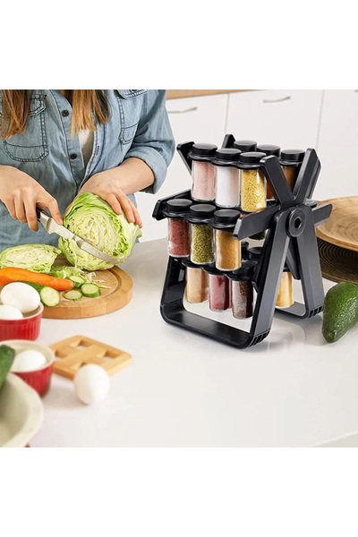 Denx Spice Organizer Contains 18 Glass Jars of 100ml