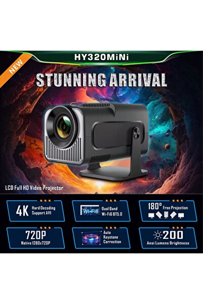Qifit VDO HY320 Max MOUSE HEDİYE 1080P CANLI GÖRÜNTÜ FULL HD PROJEKSİYON CİHAZI UZAKTAN BAĞLANTI ANDROİD