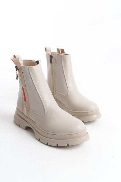 CZ London Kadın Fermuar Detaylı Yanı Lastikli Kalın Taban Rahat Günlük Kadın Bot