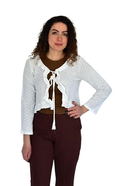 BAGLAN Women's Summer Authentic Mesh Lace-Up Cardigan Bgl-St04247