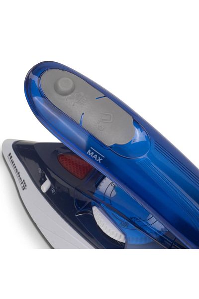 Hausberg Mini fier de calcat HB-7810BL, 1000 W, De voiaj, 75 ml, Ceramica, Auto curatarе, Alb-Albastru
