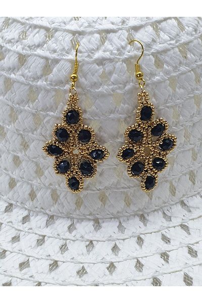 HAPPY HANDMADE Gold Dangle Evening Dress Earrings