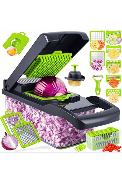 DESINIA Sebze Doğrayıcı Ve Doğrayıcı Seti 16 Parça, Saklama Kabı Ile Gıda Dilimleyici