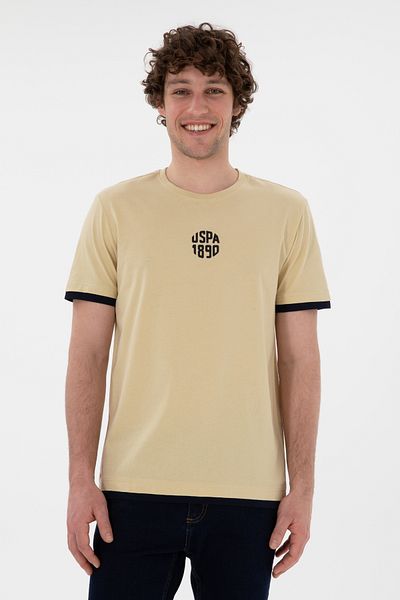 U.S. Polo Assn. Men's Regular Fit Crew Neck Light Khaki T-Shirt 50306900-Vr183