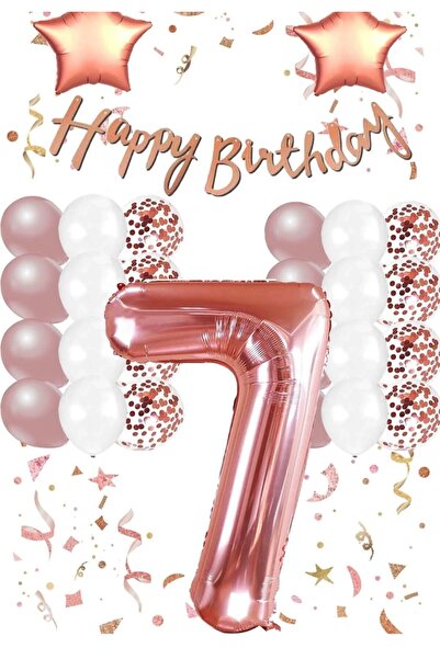 ALYA PARTI 7 Set de aniversare cu stele din folie cu numere de 7 ani Concept ...