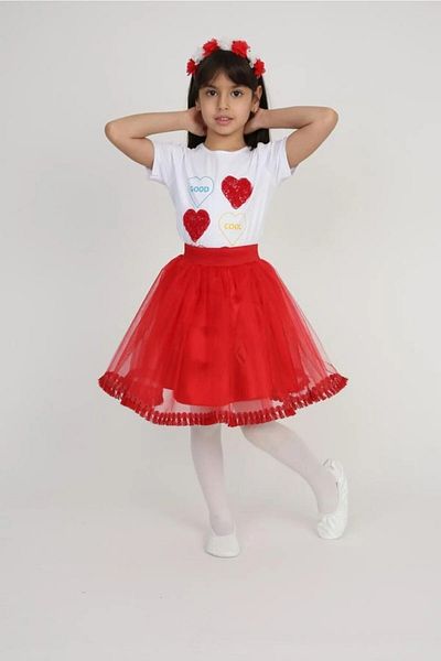 Nacar Girl 0-24 Bear Tshirt and Skirt Set