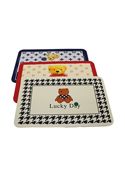 CT STONES Rectangular Water Absorber - Magic Bath Mat Colorful Patterned - Illustrated Elastic 57 X 37.5cm