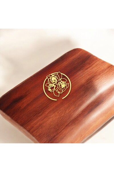 Fivy Semn de carte din metal cu detaliu de trandafir de culoare aurie