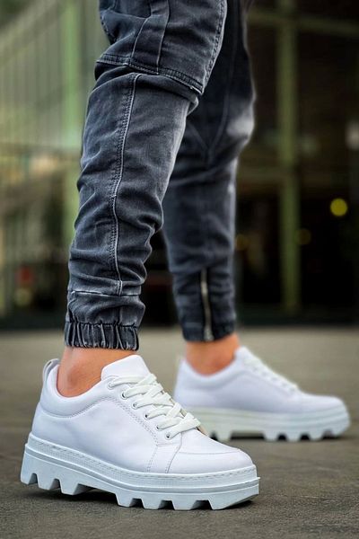 KAZAX Kb-056 Kuback White Skin White High Sole Casual Sneakers