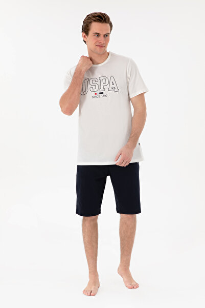 U.S. Polo Assn. Erkek Bisiklet Yaka Beyaz Pijama Takımı 50309291-VR013