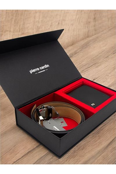 Pierre Cardin Men's Special Gift Boxed Belt Wallet Set of 2 Groom