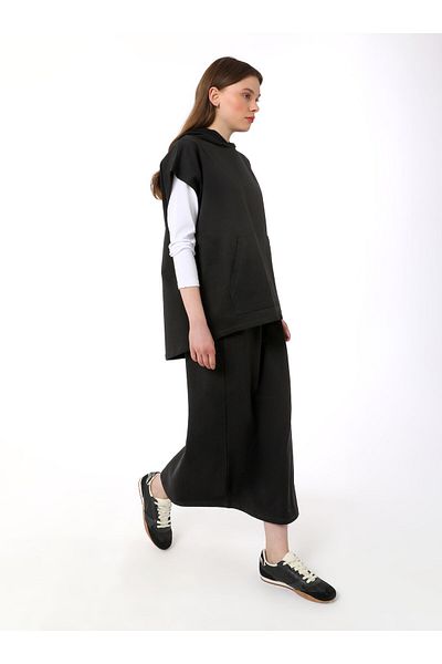 Benin Black Hooded Sweatshirt and Skirt Set - Benin