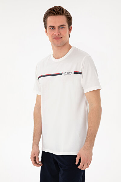 U.S. Polo Assn. Erkek Bisiklet Yaka Beyaz Pijama Takımı 50309174-VR013