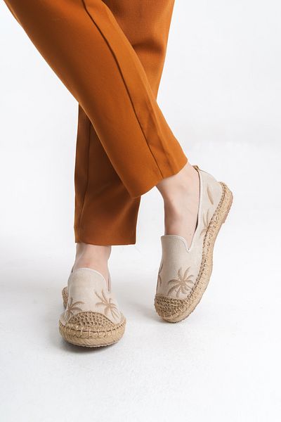 MARSEDO Women's Espadrille Flat Heel Casual Shoes Palm