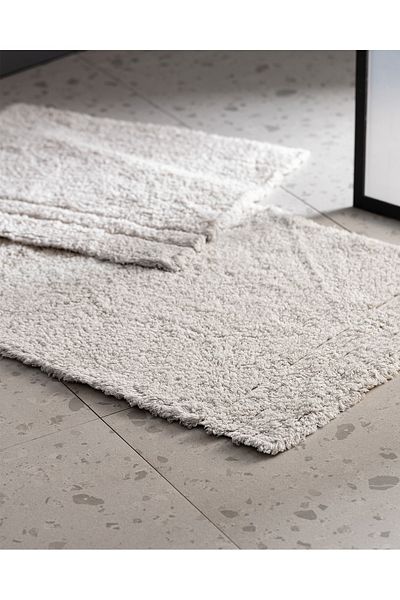 Madame Coco Farges 2 Pack Cotton Bath Mat - Stone