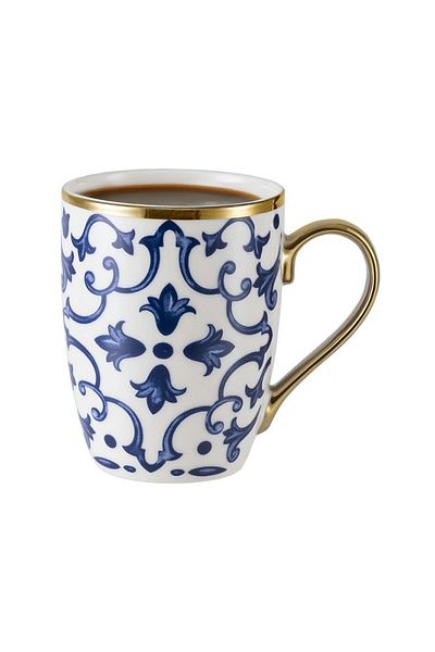 Madame Coco Freya Mug - Blue/White - 360 ml