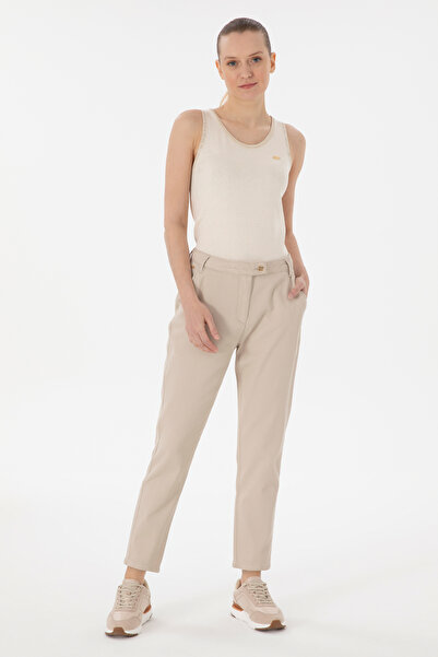 U.S. Polo Assn. Жіночі штани з канвасу з високою талією, з додаванням льону т...