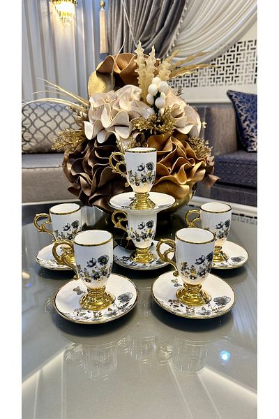 ACAR Porcelain Coffee Cup Set for 6 People
