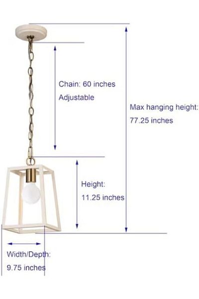 A F N LIGHTING A F N LIGHTINGS White and Gold Mini Pendant Light Square Hanging Ceiling Lamp Vintage Style Pendant