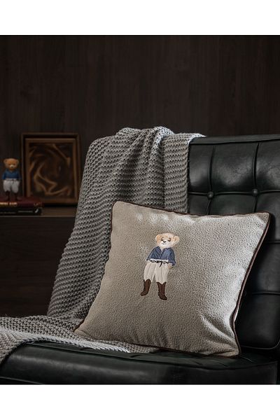 Madame Coco Melay Throw Pillow Cover - Light Gray - 43X43 cm
