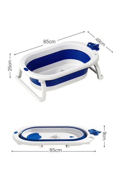 RENOVO Foldable Bathtub Portable Baby Bath Tub for Toddler Collapsible Foldable Bathtub For kids, Blue