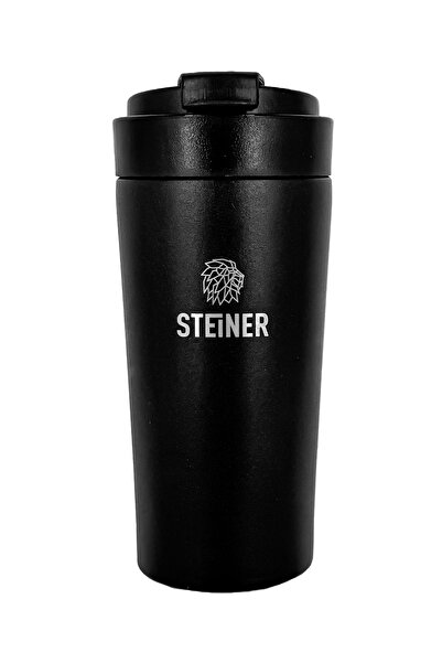 STEİNER Paslanmaz Çelik Termos 380 ml Mat Siyah Sıcak ve Soğuk Tutma Özellikl...