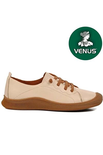 Venüs Mako Hakiki Deri Ortopedik Kadın Casual Ayakkabı BEJ